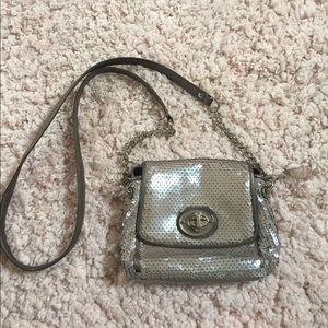 COACH Silver Sequin Purse